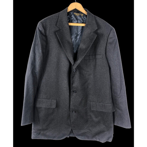Brooks Brothers Golden Fleece 48 Blazer Overcoat Gray Black Super Soft Wool Mens - Picture 1 of 6